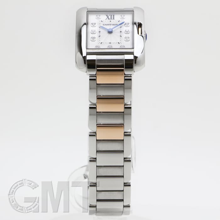 カルティエ Cartier 腕時計 タンク アングレーズ SM WT100024 11ポイント ダイヤインデックス レクタンギュラー ギョーシェ シルバー文字盤 K18PG SS クオーツアナログ 【中古】 カルティエ Cartier 腕時計 タンク アングレーズ SM WT100024 11