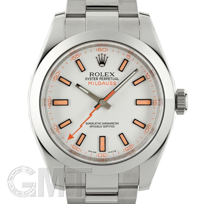 中古 ロレックス ROLEX 116400 ランダムシリアル ホワイト メンズ 腕時計 中古)ROLEX ロレックス ミルガウス 116400 ホワイト ランダムシリアル