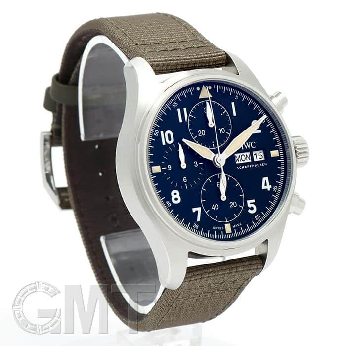 内部点検済 IWC インターナショナルウォッチカンパニー パイロットウォッチ クロノグラフ スピットファイア IW387901 デイデイト 60m防水 黒 ブラック SS ステンレス 純正尾錠 メンズ 自動巻き【6ヶ月保証】【腕時計】【中古】 中古)IWC インターナショナルウォッチカンパニー パイロットウォッチ