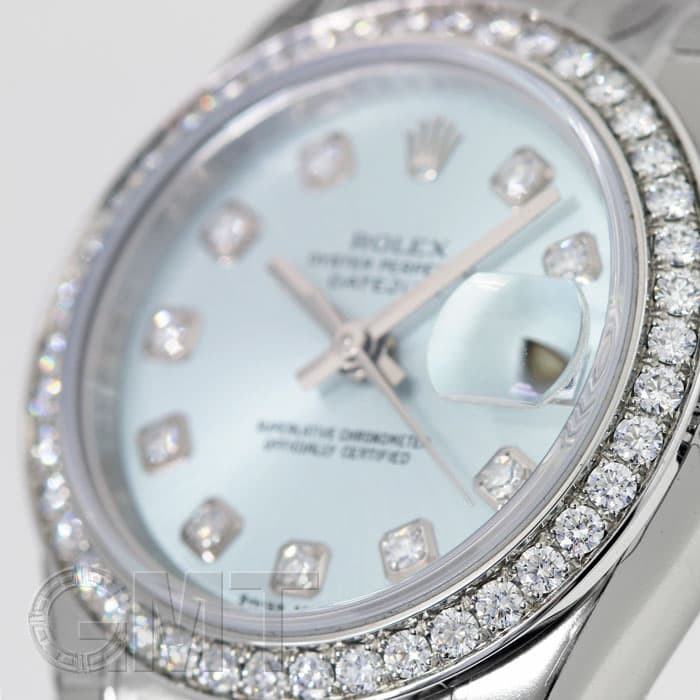 ROLEX ロレックス 179136G デイトジャスト 10P ベゼル ダイヤモンド 腕時計 PT PT ダイヤモンド レディース [中古] 179136G シルバー ROLEX（ロレックス）デイトジャスト ベゼルダイヤ