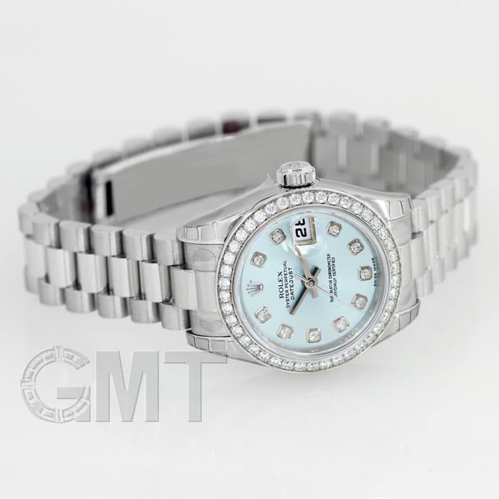 ロレックス デイトジャスト 179136G レディース アイスブルー ダイヤ 新品)ROLEX ロレックス デイトジャスト 179136G アイスブルー ベゼル