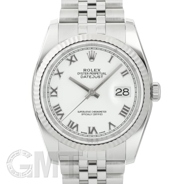 中古)ROLEX ロレックス デイトジャスト 116234 ホワイト ローマ ...