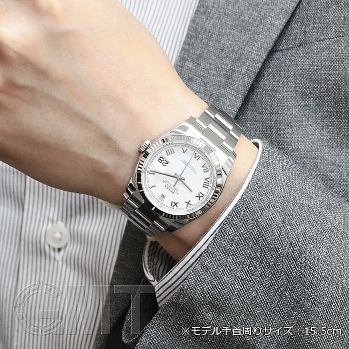 中古)ROLEX ロレックス デイトジャスト 116234 ホワイト ローマ 