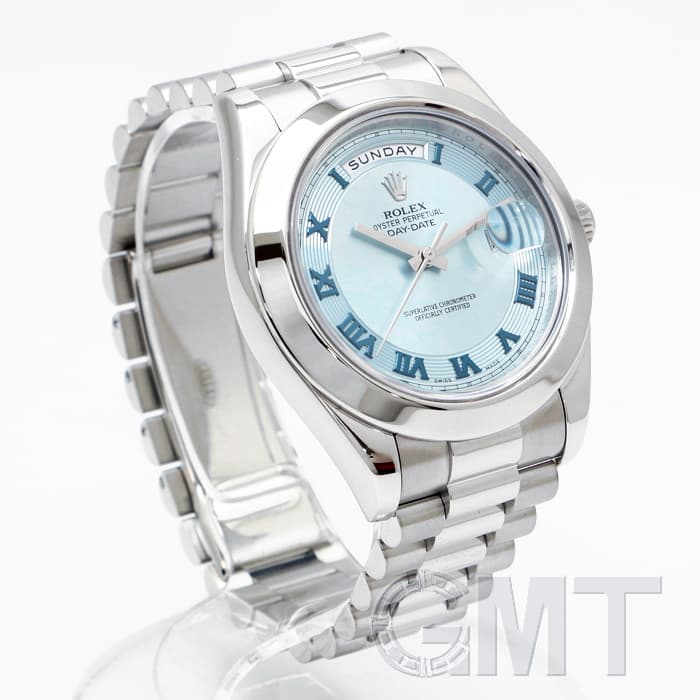 中古)ROLEX ロレックス デイデイトII 218206 アイスブルーコンセント