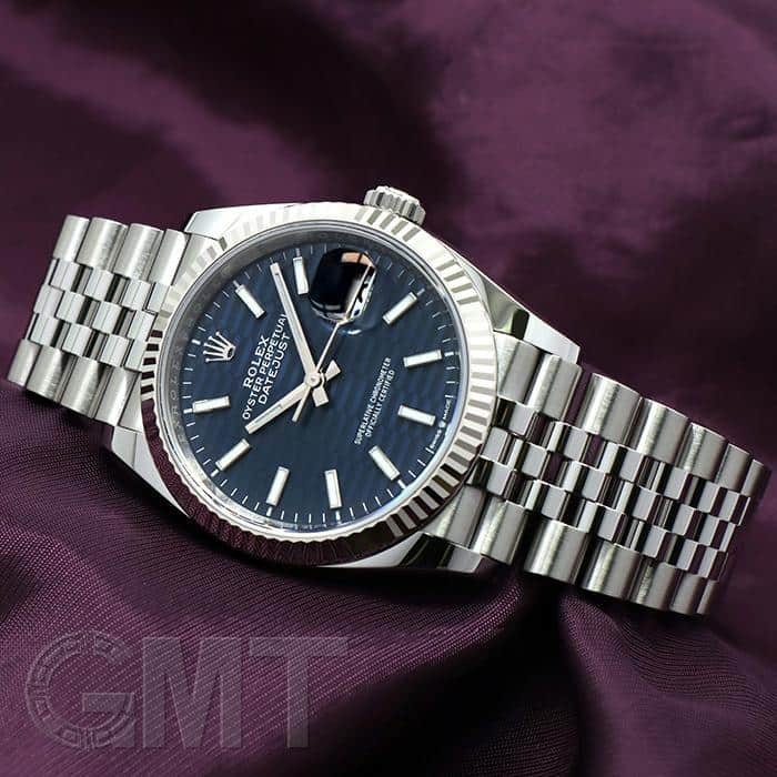 ROLEX ロレックス デイトジャスト ブレス 4コマ SS 【新品仕上げ済】 新品)ROLEX ロレックス デイトジャスト 126234 フルーテッドブルー