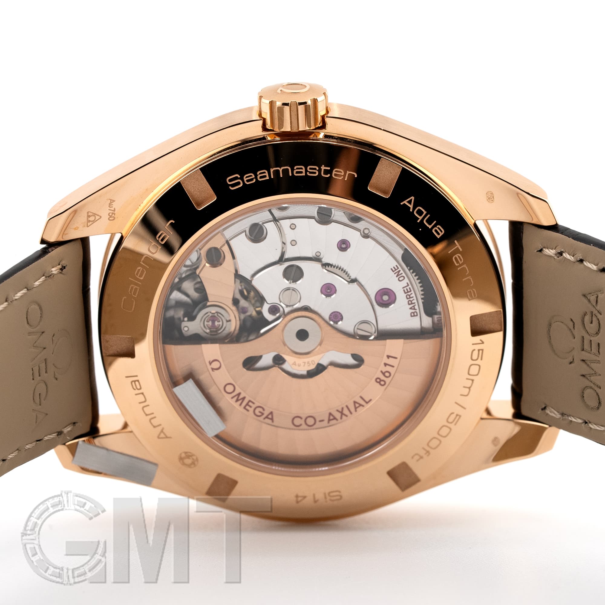 OMEGA 時計 ゴールド　カレンダー付 新品)OMEGA オメガ シーマスター アクアテラ アニュアルカレンダー