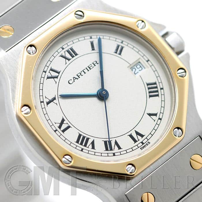 中古)CARTIER カルティエ サントス オクタゴン ゴールドベゼル（商品ID