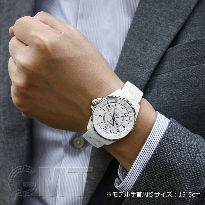 シャネル J12 GMT 38MM H3103 ホワイト メンズ 時計 【中古