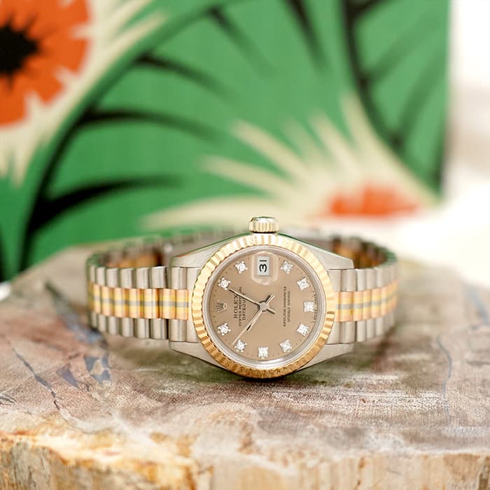 中古)ROLEX ロレックス デイトジャスト 69179GBIC ピンク トリドール