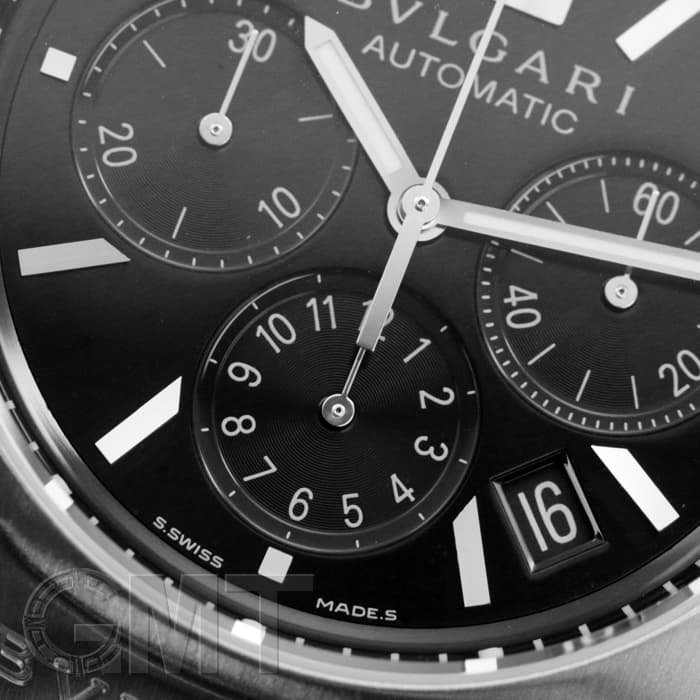 中古)BVLGARI ブルガリ エルゴン クロノグラフ ブラック EG40BSSDCH