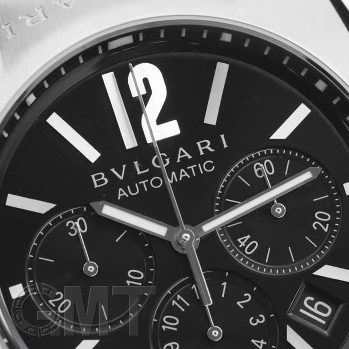 中古)BVLGARI ブルガリ エルゴン クロノグラフ ブラック EG40BSSDCH