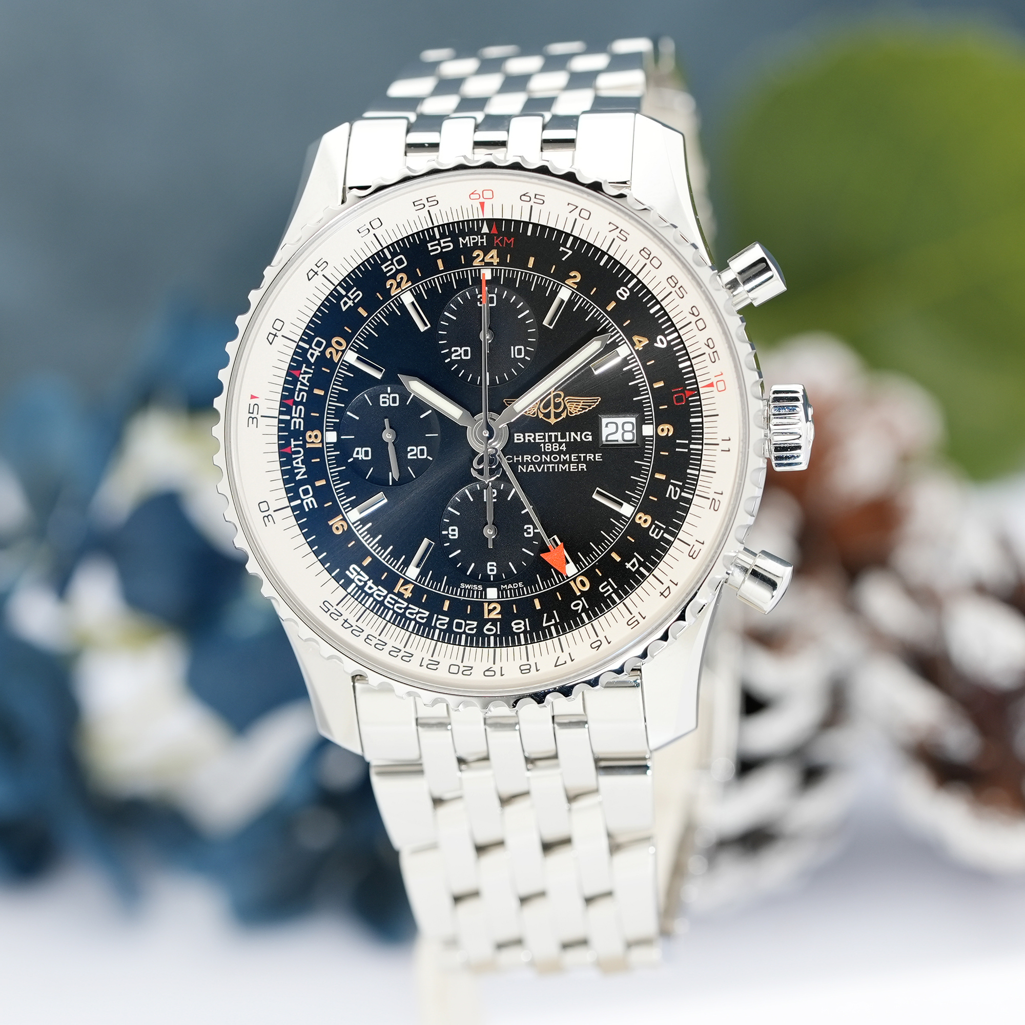 中古)BREITLING ブライトリング ナビタイマー ワールド A2432212/B726