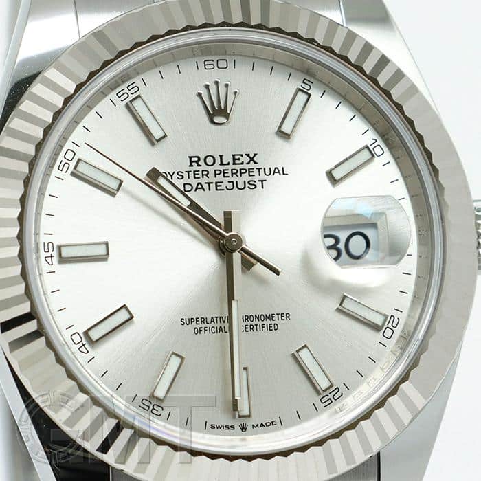 ROLEX ロレックスデイトジャスト壁掛け時計　ホワイト×シルバー　新品未使用 未使用)ROLEX ロレックス デイトジャスト 41 126334 シルバー
