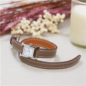 HERMES エルメス Hウォッチ ミニ HH1.110.131/SW7T 039366WW00 ドゥブルトゥール エトゥープ メイン