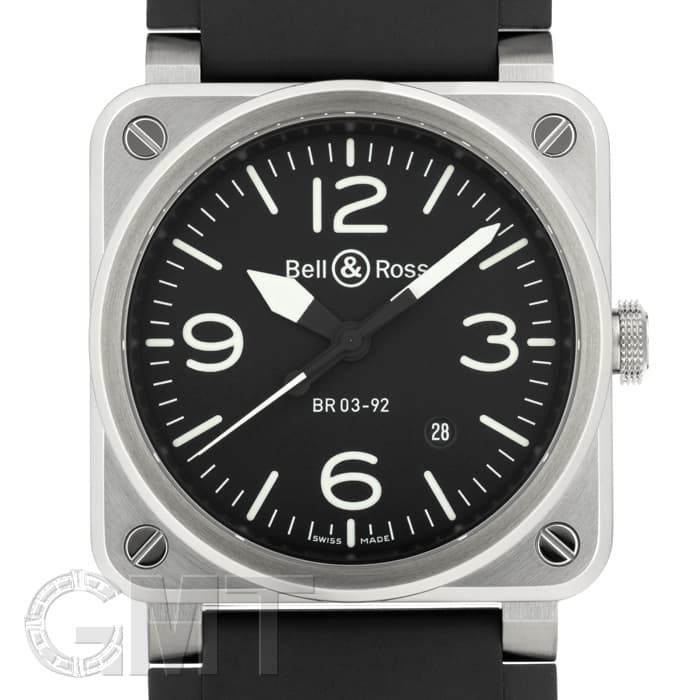 新品)BELL & ROSS ベル&ロス BR 03-92 アヴィエーション BR0392-BLC-ST