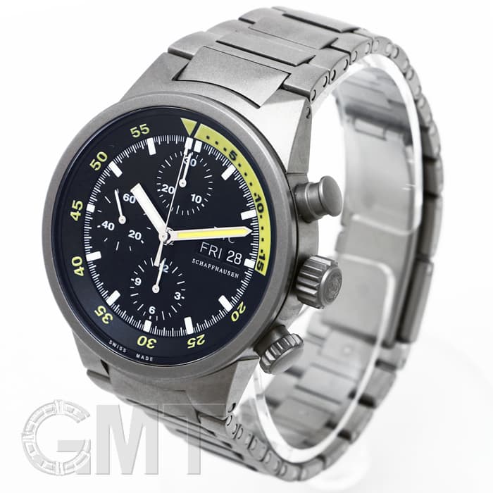内部点検済 IWC インターナショナルウォッチカンパニー アクアタイマー クロノグラフ IW371903 デイデイト 黒 ブラック イエロー チタン メンズ 自動巻き【6ヶ月保証】【腕時計】【中古】 中古)IWC インターナショナルウォッチカンパニー アクアタイマー