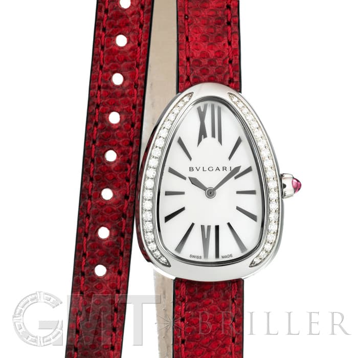 新品)BVLGARI ブルガリ セルペンティ SP32WSDL ホワイトMOP レッド