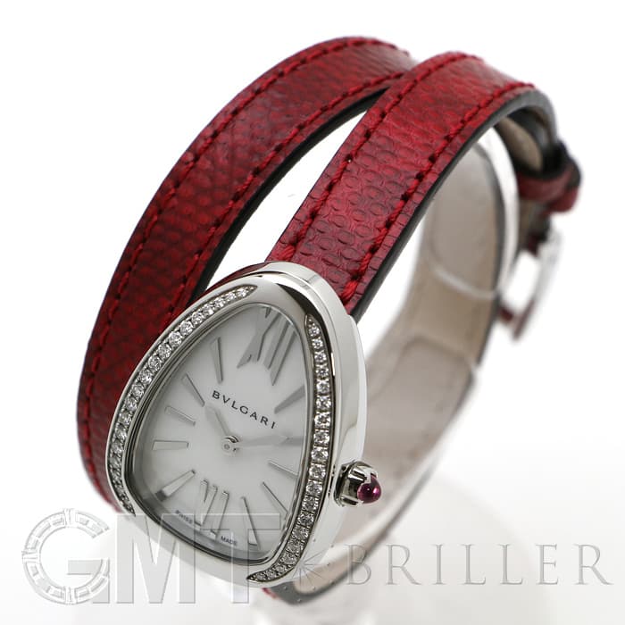 新品)BVLGARI ブルガリ セルペンティ SP32WSDL ホワイトMOP レッド