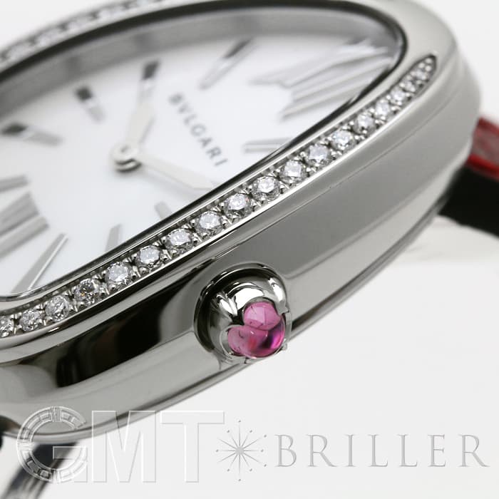 新品)BVLGARI ブルガリ セルペンティ SP32WSDL ホワイトMOP レッド