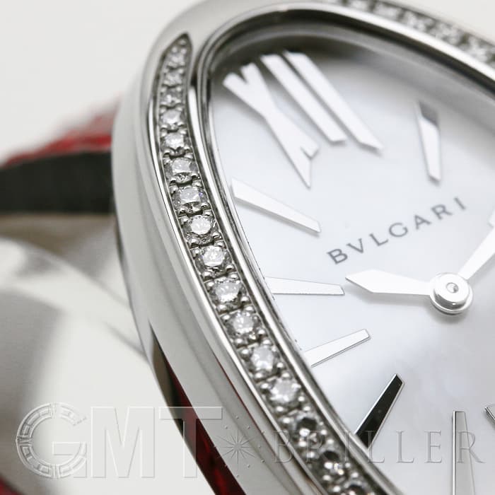 新品)BVLGARI ブルガリ セルペンティ SP32WSDL ホワイトMOP レッド