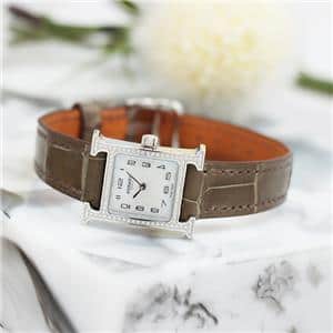 新品)HERMES エルメス Hウォッチ W053019WW00 グレーエレファント