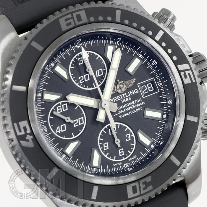 BREITLING 航空時計 ブラックラバー ブライトリング クロノライナー ブラックラバーベルト