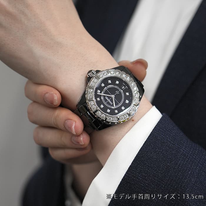 ベゼル　シャネル J12 38mmセラミックのベゼル J12 ダイヤモンドベゼル キャリバー 12.1, 38mm - ブラック