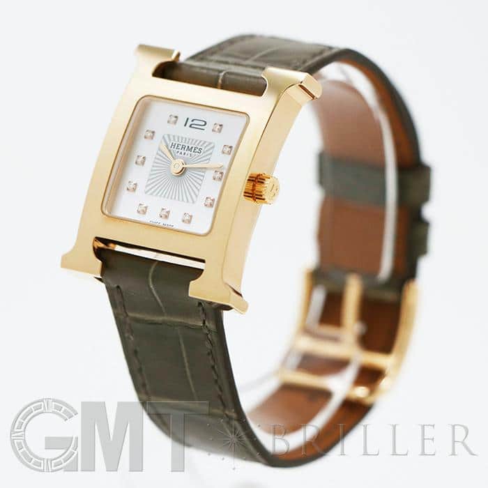 新品)HERMES エルメス Hウォッチ W053355WW00 ピンクゴールドプレー