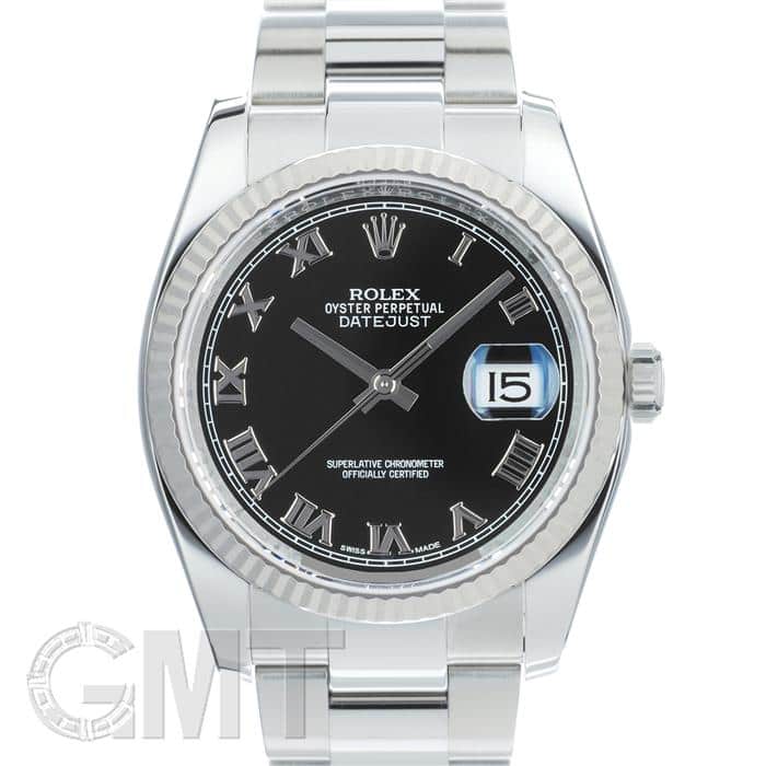 中古)ROLEX ロレックス デイトジャスト 116234 ブラックローマ 