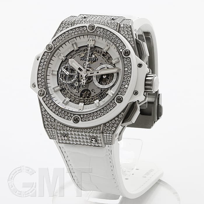 当店だけの限定モデル 中古)HUBLOT ウブロ キングパワー ウニコ チタニウム パヴェ ウブロ