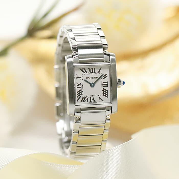 Cartier タンクフランセーズ w51008q3 潤み 腕時計 国際保証書あり