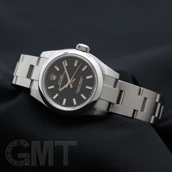 ロレックス オイスターパーペチュアル 176200 ブラック ホワイトバー ランダム番 レディース 中古 腕時計 中古)ROLEX ロレックス オイスターパーペチュアル 176200 ブラック 369
