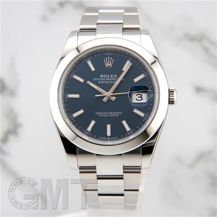 【未使用】オイスターブレス　デイトジャスト41 ロレックス DATEJAST41 中古)ROLEX ロレックス デイトジャスト 41 126300 ブルー オイスター