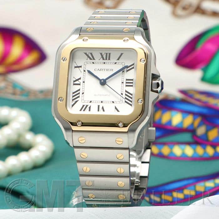 カルティエ Cartier サントス ドゥカルティエ MM W2SA0016 シルバー ゴールド/ステンレススチール 自動巻き レディース 腕時計 中古)CARTIER カルティエ サントス ドゥ カルティエ MM W2SA0016（商品