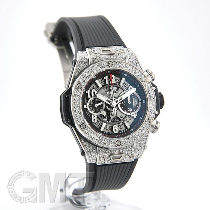 中古)HUBLOT ウブロ ビッグバン ウニコ チタニウム パヴェ 45mm 411.NX