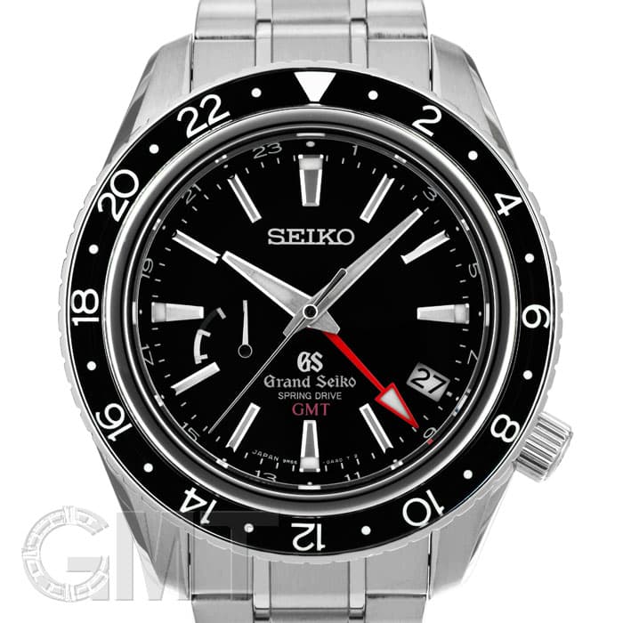 セイコー グランドセイコー スプリングドライブ GMT 44mm Grand Seiko Spring Drive GMT SBGE001(9R66-0AA0) 箱 保証書 SS メンズ時計 ブラック 仕上げ済 美品