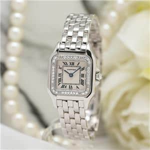 Cartier カルティエ パンテール ベルト シルバー ブラック 12 中古)CARTIER カルティエ パンテール SM WF3091F3 ホワイトゴールド