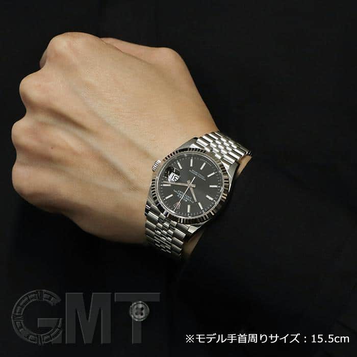 ロレックス デイトジャスト 179174NR ブラックシェル 5列 ジュビリーブレス Z番 レディース 中古 腕時計 179174NR ROLEX（ロレックス） デイトジャスト ブラックシェル/ローマ