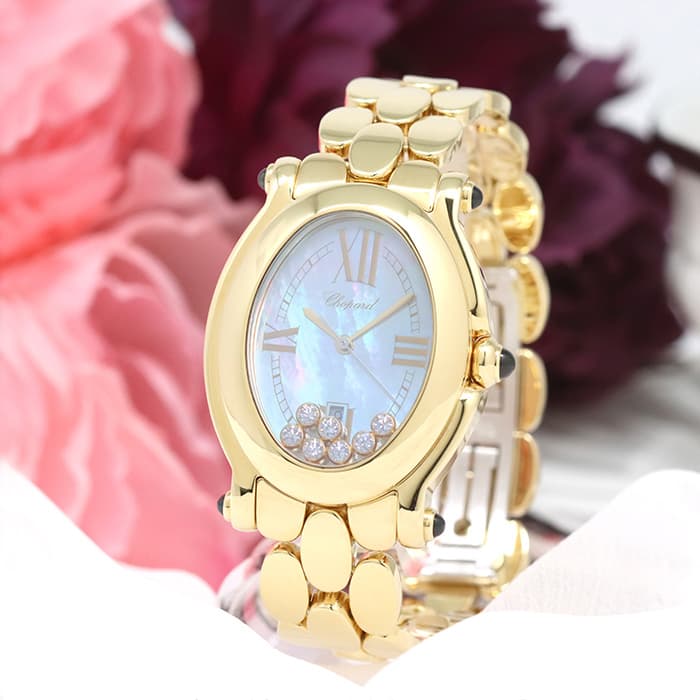 中古)CHOPARD ショパール ハッピースポーツ オーバル 277085-0009