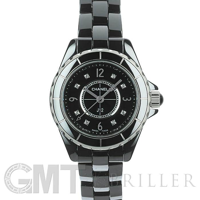 中古)CHANEL シャネル J12 ブラックセラミック 8Pダイヤ 29mm H2569