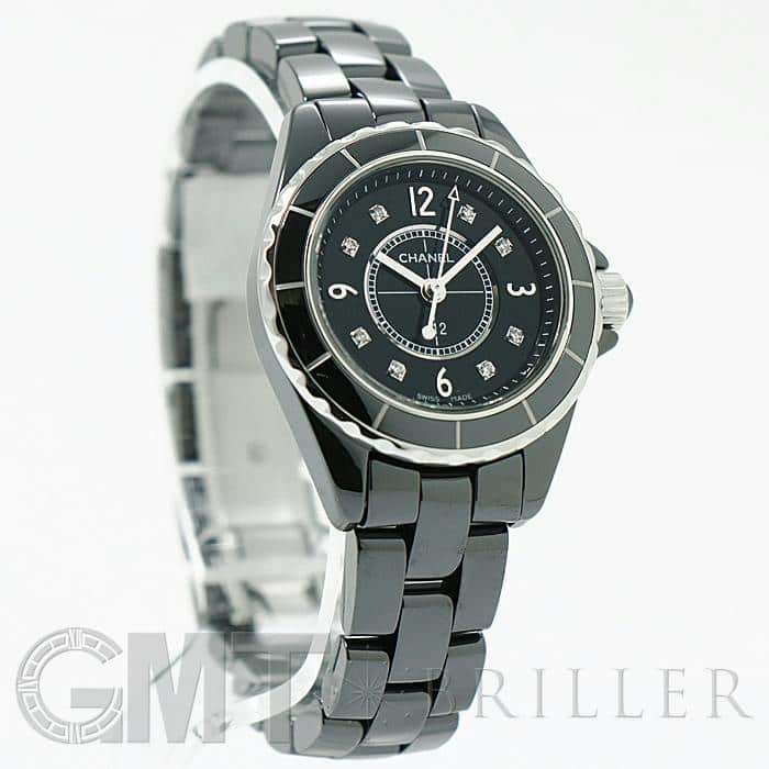 中古)CHANEL シャネル J12 ブラックセラミック 8Pダイヤ 29mm H2569