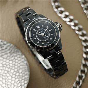 中古)CHANEL シャネル J12 ブラックセラミック 8Pダイヤ 29mm H2569