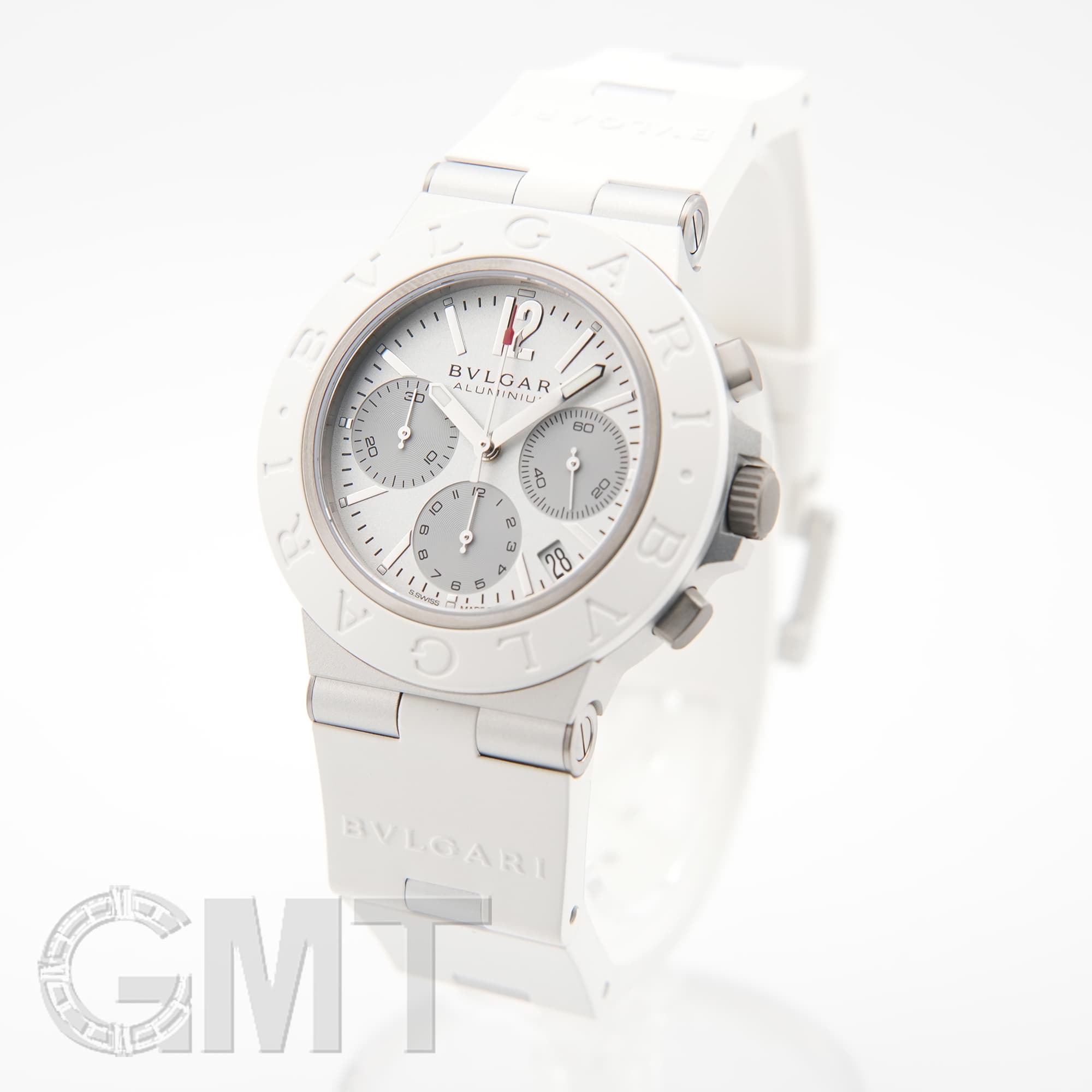 BVLGARI Solotempore ホワイト腕時計 新品)BVLGARI ブルガリ アルミニウム アルミニウム クロノグラフ