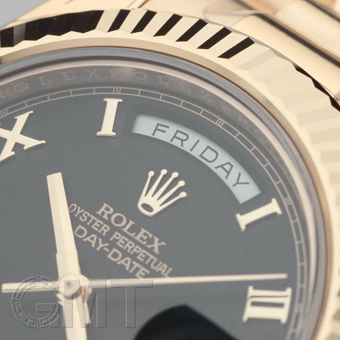 新品)ROLEX ロレックス デイデイトII 218238 ブラック/ゴールドローマ