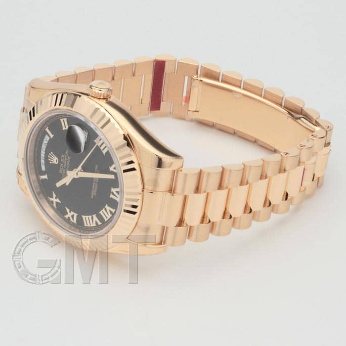 週末限定セール希少　新品　ロレックス　デイトジャスト　掛け時計　ゴールド 新品)ROLEX ロレックス デイデイトII 218238 ブラック/ゴールドローマ