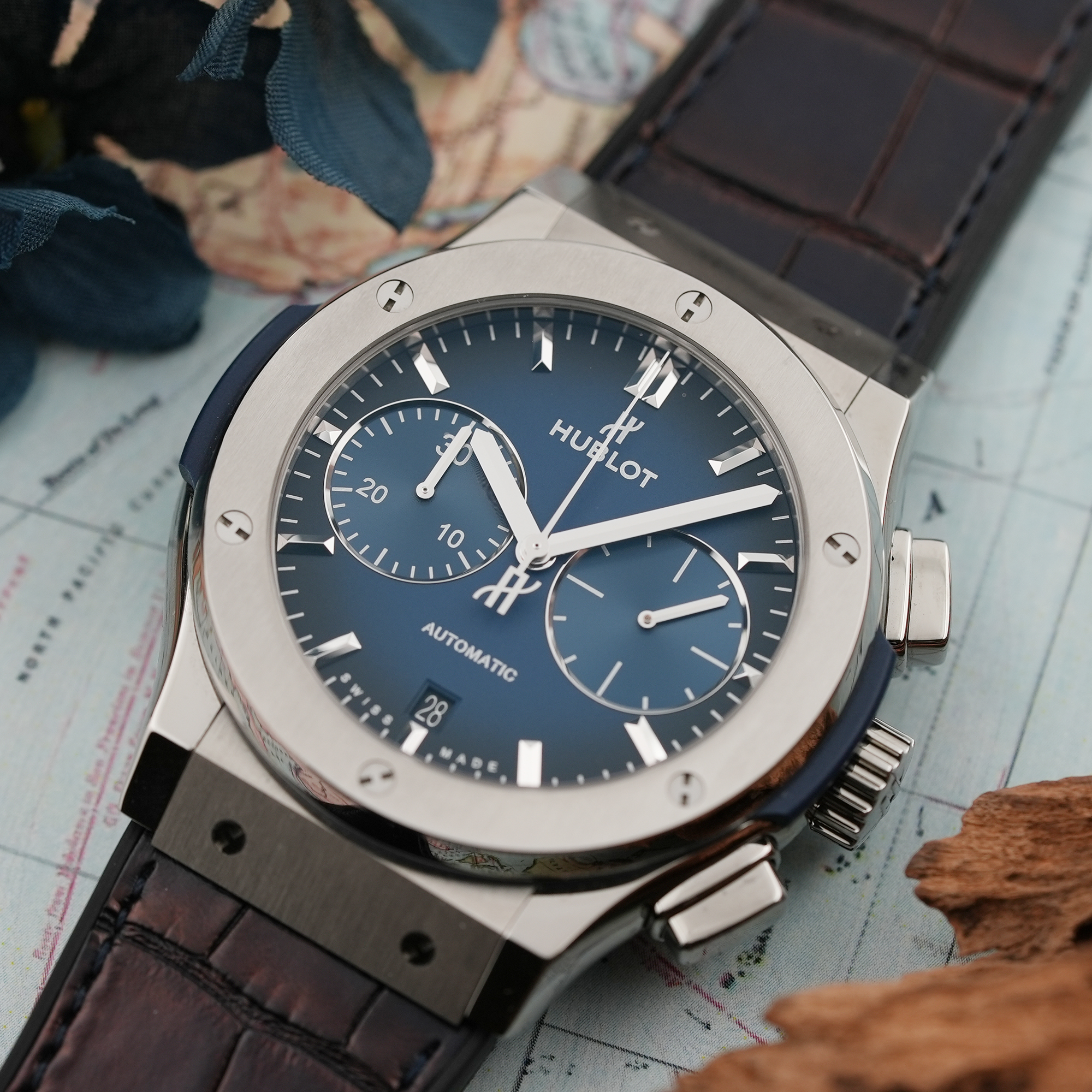 中古)HUBLOT ウブロ クラシック フュージョン クロノグラフ チタニウム