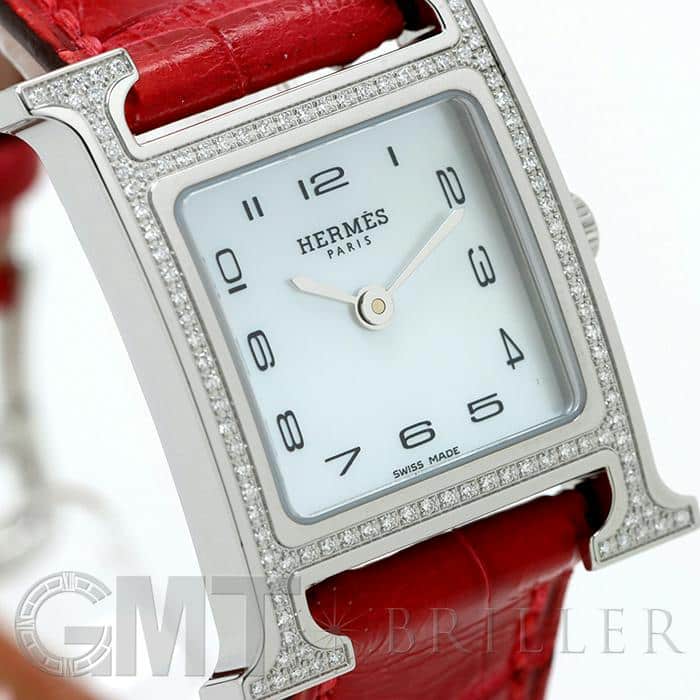 エルメス ★Hウォッチ★レッドレザー エルメス Hウォッチ 交換用時計ベルトオーダー｜クロコダイル 赤｜交換