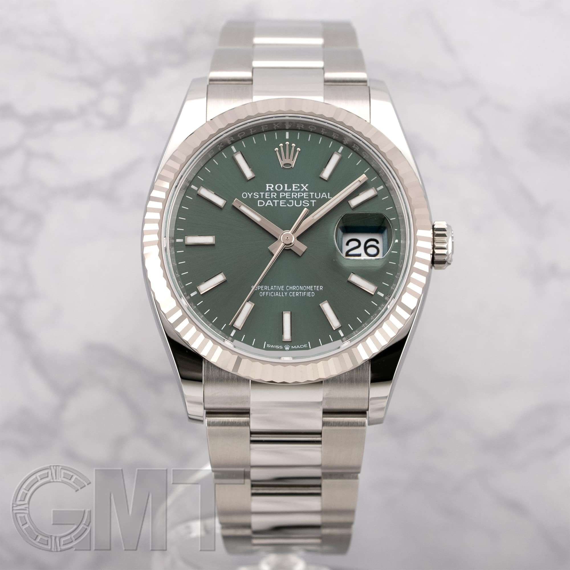 中古)ROLEX ロレックス デイトジャスト 36 126234 ミントグリーン 