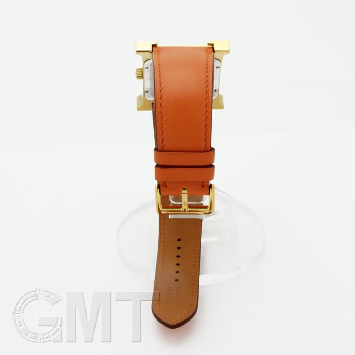 新品HERMES エルメス Hウォッチ PM オレンジ×ゴールド金具 HERMES エルメス 腕時計 H ウォッチ PM 25mm HH1.210 クォーツ