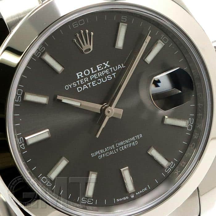 ロレックス デイトジャスト41 ダークロジウム ジュビリーブレス126300 中古)ROLEX ロレックス デイトジャスト 41 126300 ダークロジウム